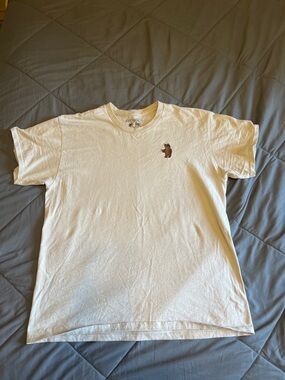 riot society White Short Sleeve Tee with Small Brown Bear Patch